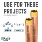 1/2 in. x 10 in. Red Brass Pipe