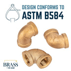1/2 in. Red Brass 90 Degree Elbow