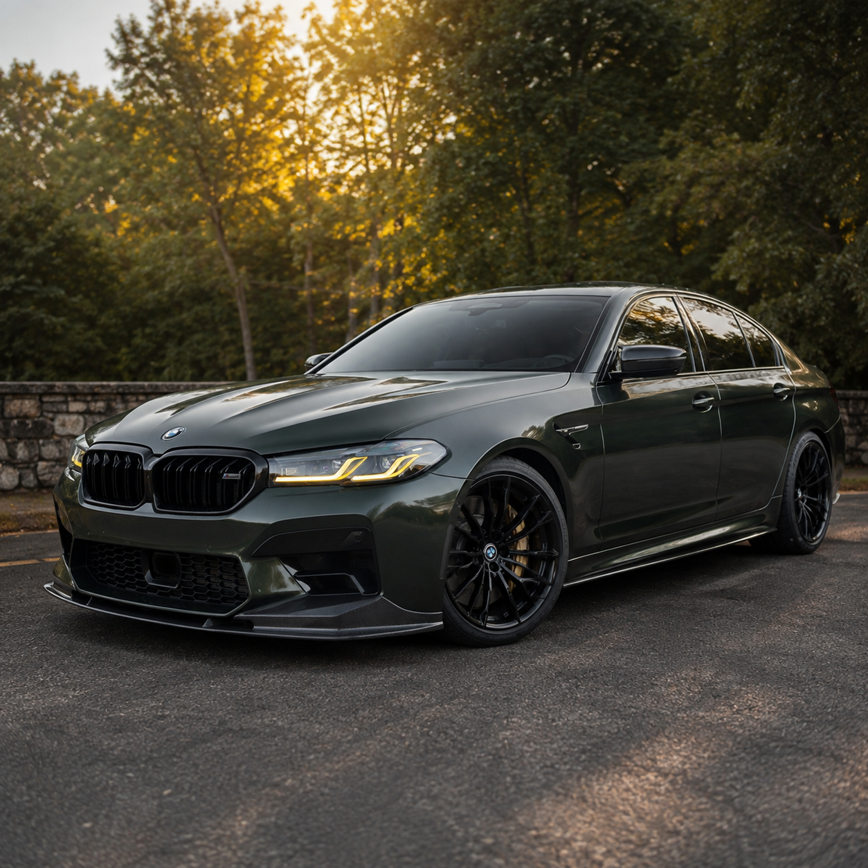 Aggressive M Style Carbon Fiber Front Splitter Lip for BMW F90 M5 G30 LCI