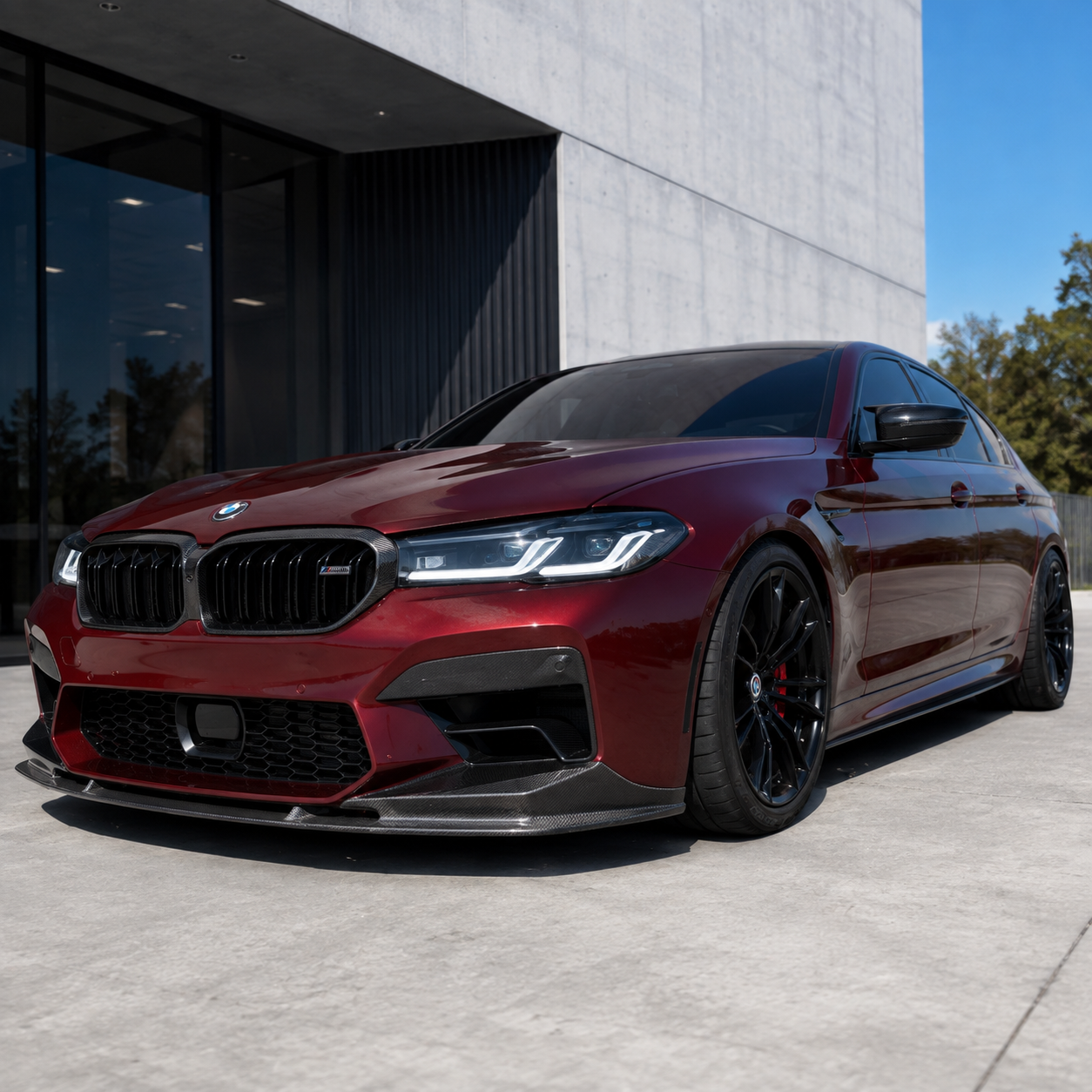 Aggressive M Style Carbon Fiber Front Splitter Lip for BMW F90 M5 G30 LCI