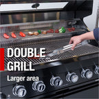 NG 104" 4-Burner 72,000 BTU Black Outdoor Kitchen Island Grill Rotisserie