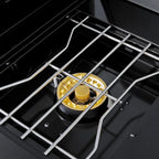 104" 4-Burner 72,000 BTU Black Outdoor Kitchen Bar Barbecue Island Grill + Wine Cooler + Sink