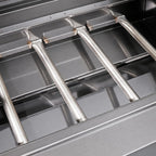 65" 4-Burner 72,000 BTU Black Outdoor Kitchen Island Grill Marble Countertops Wine Cooler