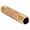 1/2" MNPT x 4" TBE Red Brass Pipe Nipple Sch 40 PK25