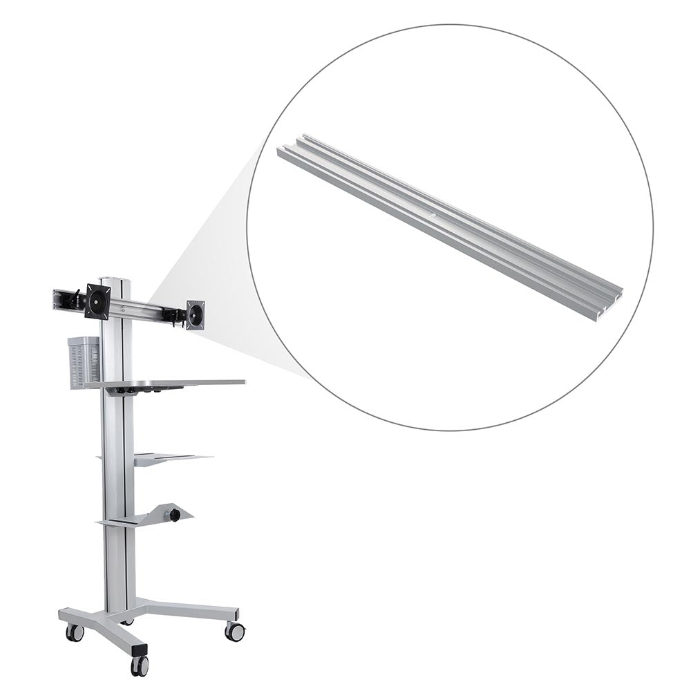 Yescom NexusX Mobile Computer Cart Dual Monitor Cross Bar