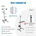 Yescom NexusX PC Computer Cart Workstation with Power Strip 2-Monitor
