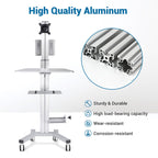 Yescom NexusX PC Computer Desktop Rolling Mobile Cart Workstation