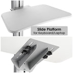 Yescom NexusX Rolling Computer Cart with Locking Metal Drawer