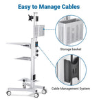 Yescom NexusX PC Computer Desktop Rolling Mobile Cart Workstation
