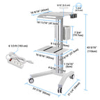 Yescom NexusX Rolling Laptop Cart with Power Outlet