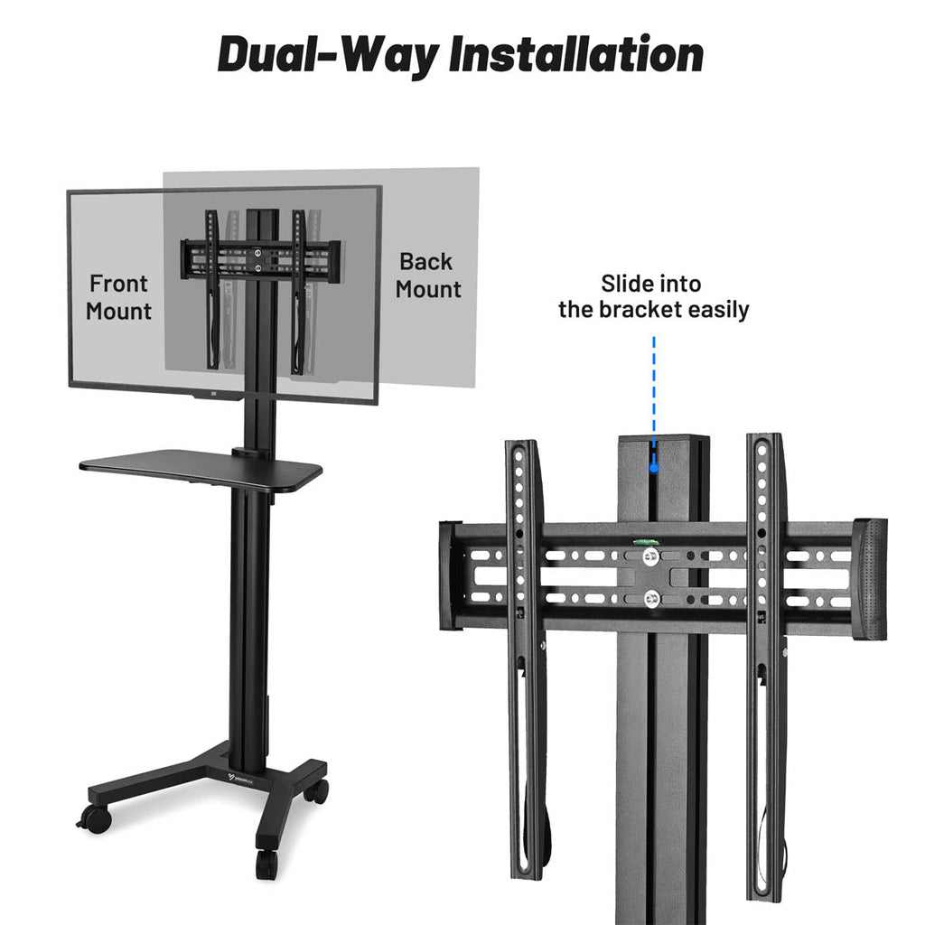 Yescom NexusX Mobile TV Stand with Mount for 32-65in Monitors Office Classroom