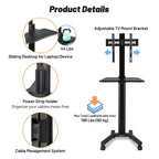 Yescom NexusX Mobile TV Stand with Mount for 32-65in Monitors Office Classroom