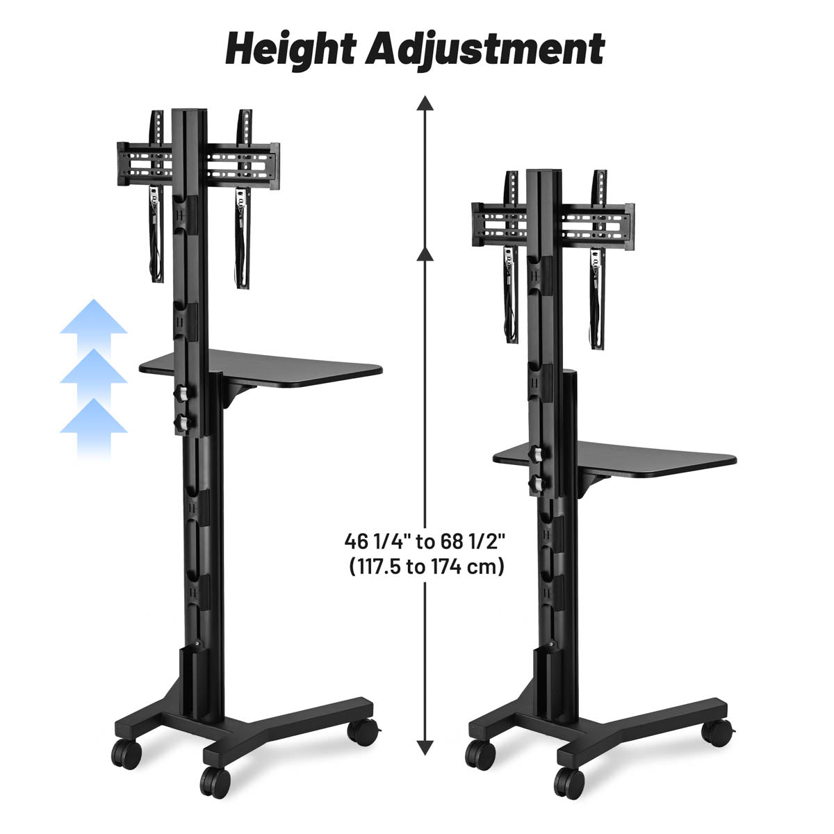 Yescom NexusX Mobile TV Stand with Mount for 32-65in Monitors Office Classroom