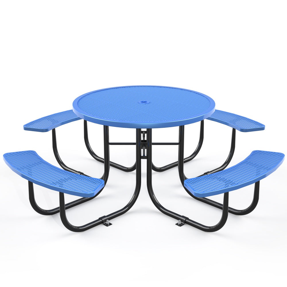 46" Round Picnic Table With Umbrella Hole