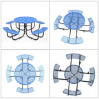 46" Round Picnic Table With Umbrella Hole