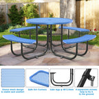 46" Round Picnic Table With Umbrella Hole
