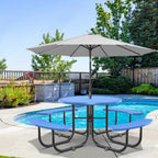 46" Round Picnic Table With Umbrella Hole