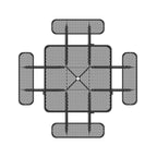 46" Square Picnic Table With Umbrella Hole