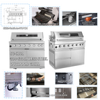 101" 6-Burner 85,000 BTU Outdoor Kitchen Island Grill with Storage Cabinets & Drawers