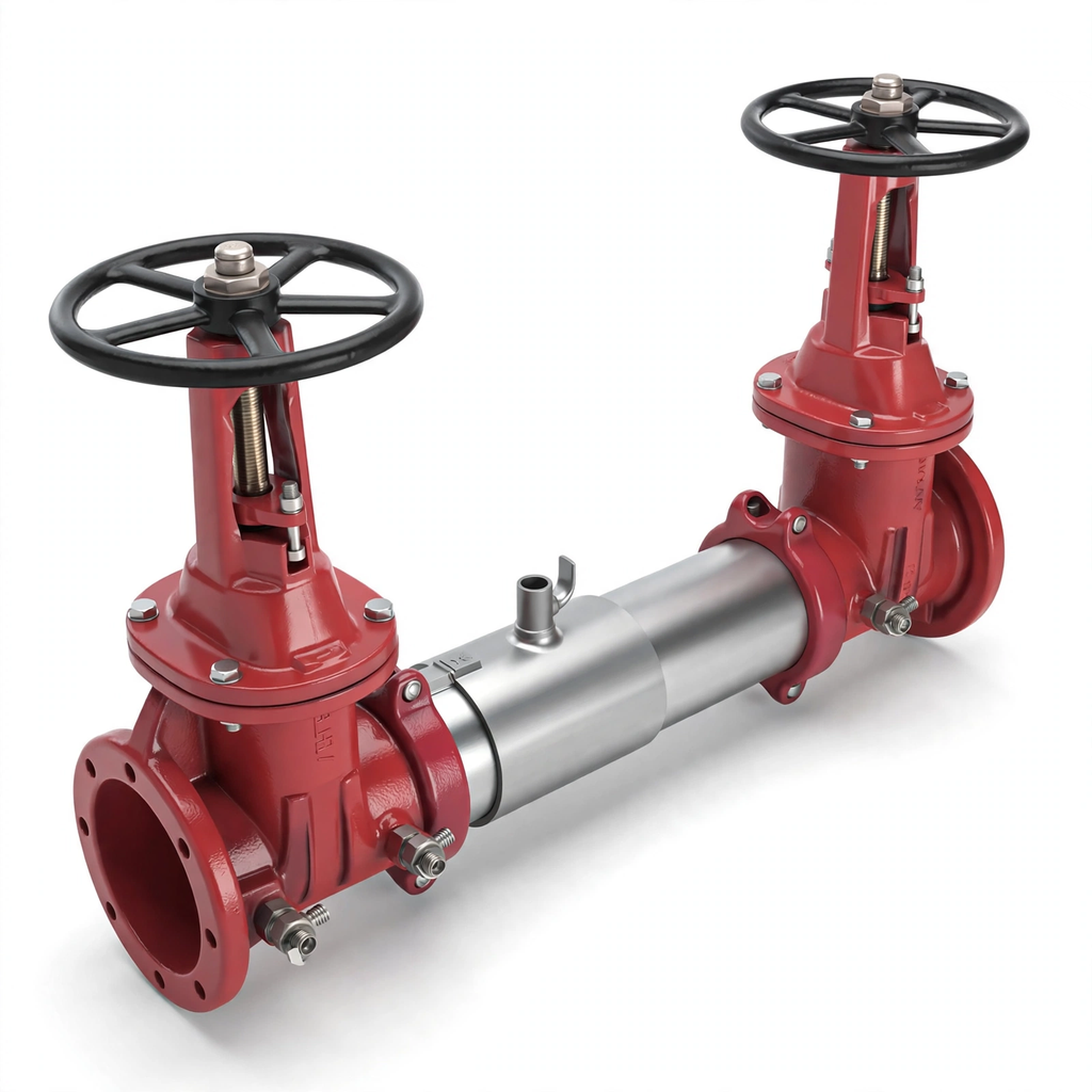 4" Double Check Assembly OSY Valve Fire Protection Backflow Preventor Valve