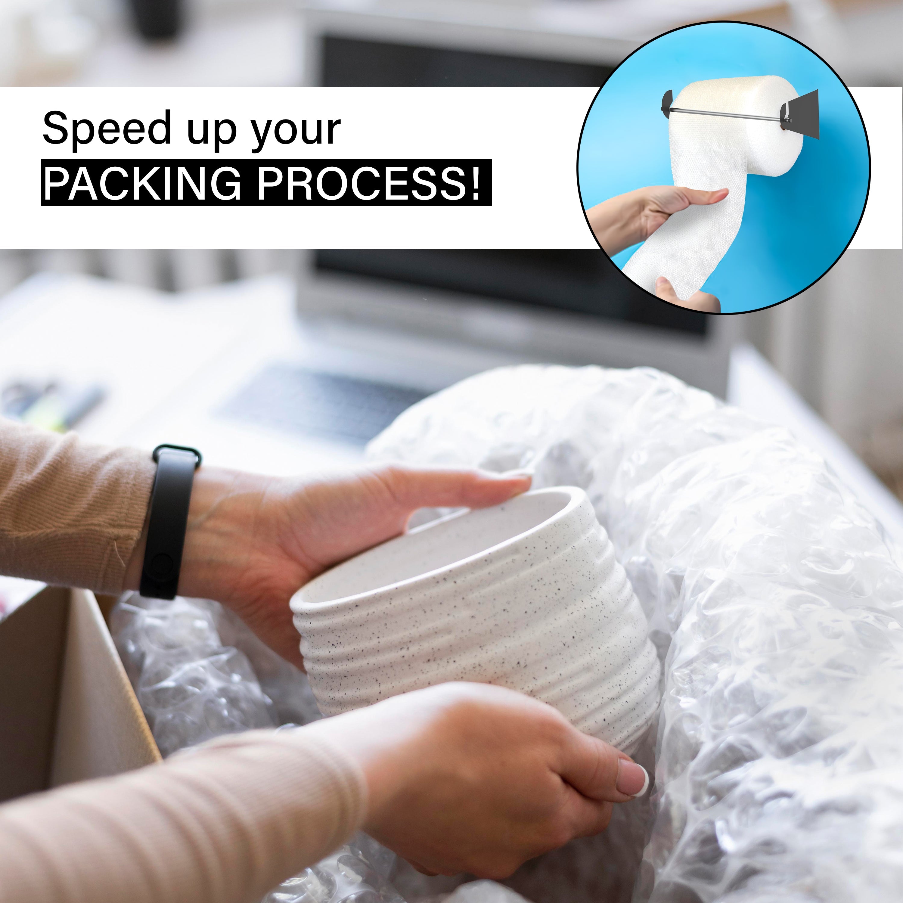 Bubble Wrap Roll Dispenser Holder for Shipping 300mm -750mm US