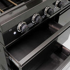 65" 4-Burner 72,000 BTU Black Outdoor Kitchen Island Grill + Round Side Burner