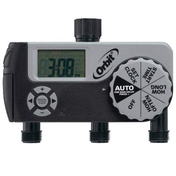 3 Outlet Hose Faucet Timer (2 Digital/1 Manual) 56233