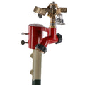 Brass Impact Sprinkler on Fence T-Post Base with Flow Through 56743