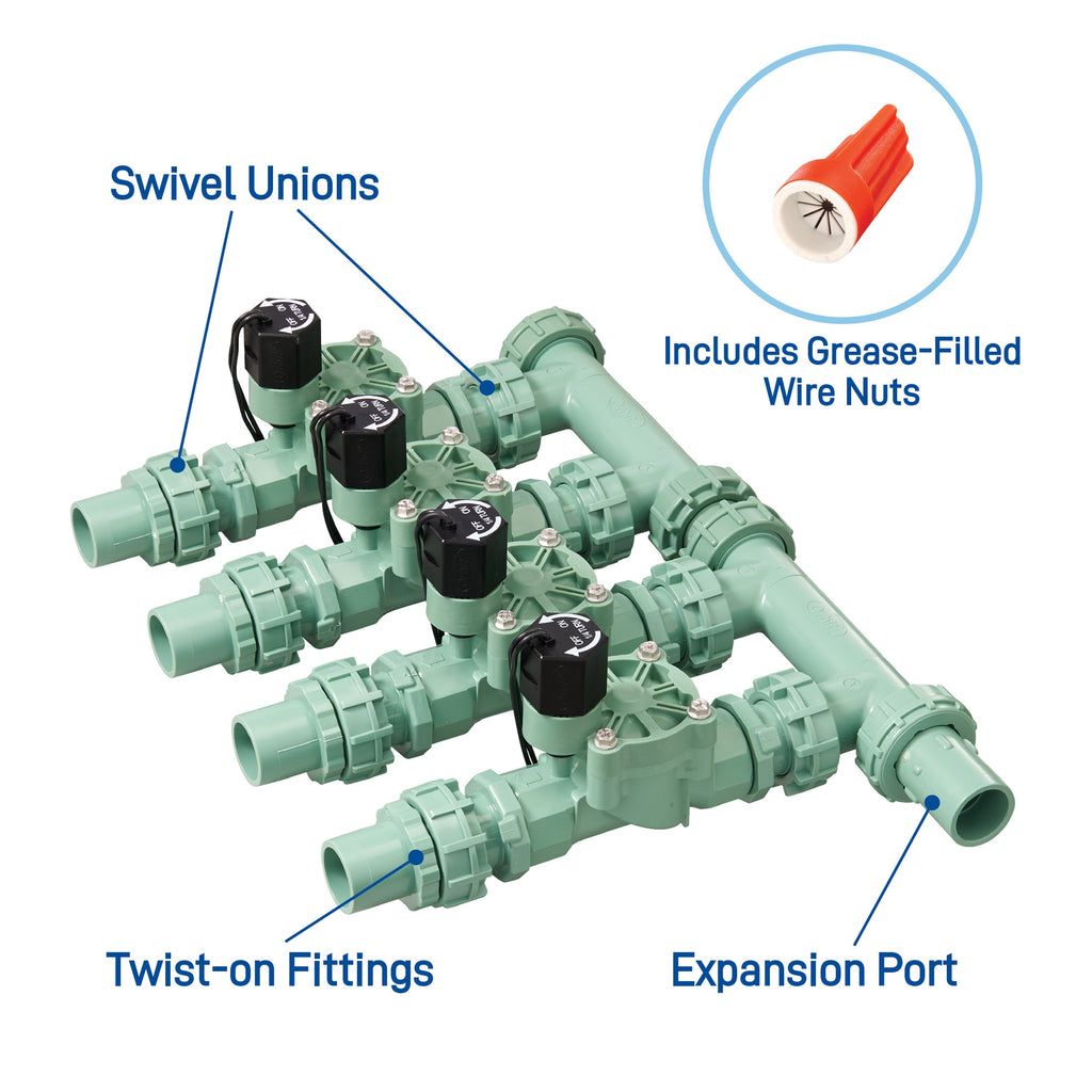 4-Valve Preassembled Manifold with PVC adapters 57257