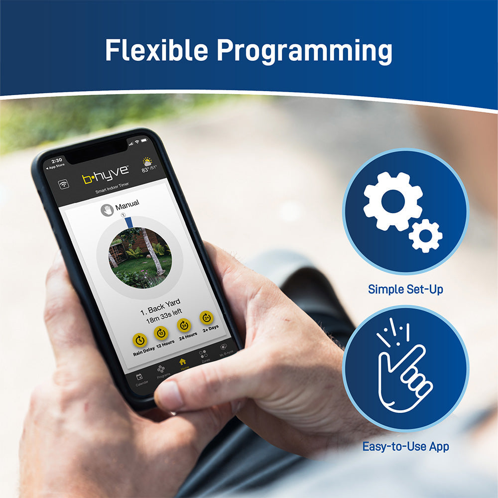 B-hyve XD Bluetooth 4-Outlet Hose Faucet Timer w/Hub | 24639