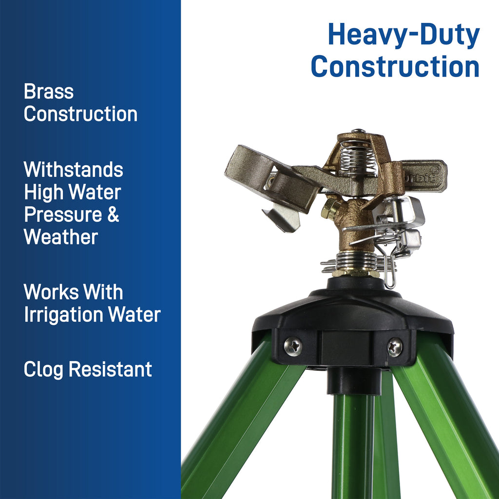 1/2 Inch Brass Impact Sprinkler on Tripod Base 58308