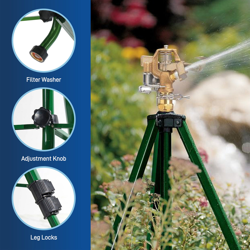 1/2 Inch Brass Impact Sprinkler on Tripod Base 58308