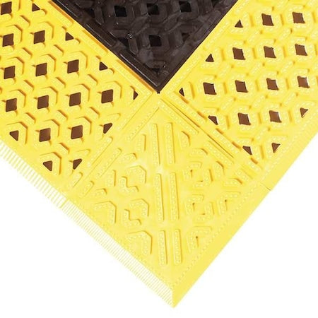 Interlocking Drainage Mat, 5 ft L x 30 in W, 7/8 in Thickness, PVC, Portholes, Black