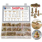 M6/M8/M10 Flange Bolt Kit (549PCS) | 8.8 Alloy Steel | Hex Bolts, Nuts & Washers
