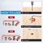 162Pcs Threaded Wood Inserts Kit - Carbon Steel Zinc Plated Furniture Nuts