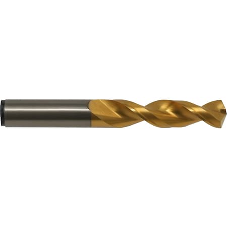 Screw Machine Drill Bit, 33/64 in Size, 135  Degrees Point Angle, Cobalt, TiN Finish