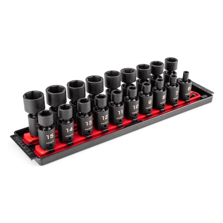3/8 in Drive Flex Impact Socket Set, Metric, 19 pcs