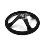Universal 350mm 3"Deep Dish 6-Bolt Steering Wheel Black Suede Have Faith
