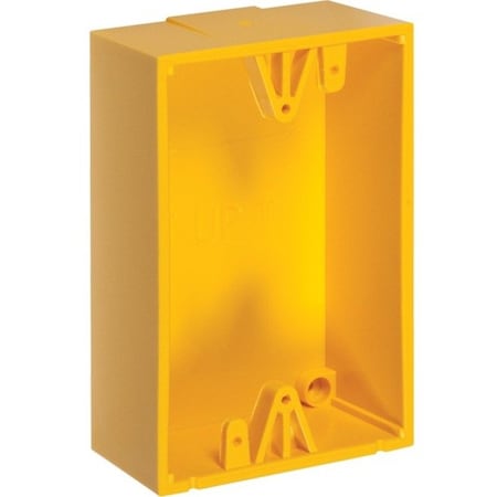 Back Box, Polycarbonate, 3.2 in Width, 1.6" Depth, Yellow