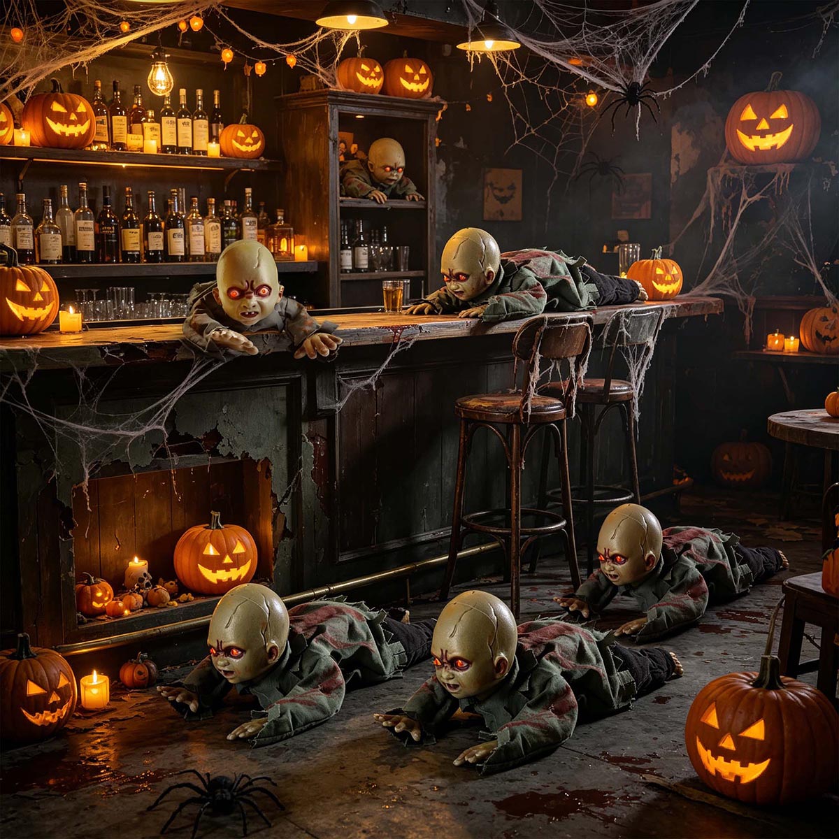 Yescom Animated Crawling Baby Zombie Halloween Decoration Prop