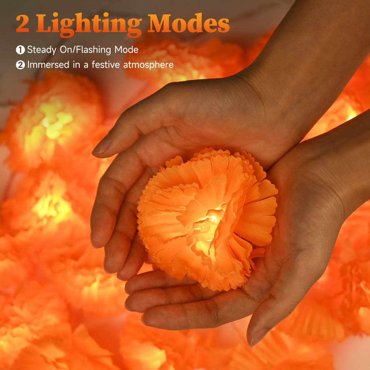 Yescom 10FT Marigold String Lights Garland Halloween Decoration, 2ct.