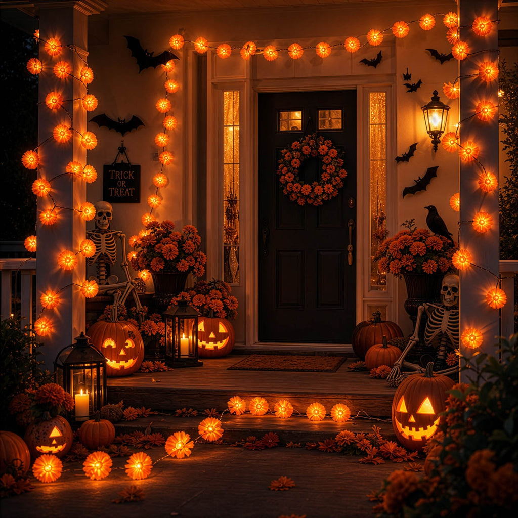 Yescom 10FT Marigold String Lights Garland Halloween Decoration, 2ct.