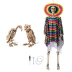 Yescom 5.6Ft Halloween Posable Skeletons with Vulture & Owl Combo
