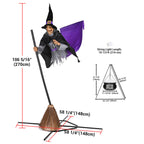Yescom 9Ft Motion-Activated Flying Witch with Broom & Cauldron