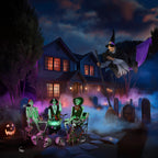 Yescom 9Ft Motion-Activated Flying Witch with Broom & Cauldron