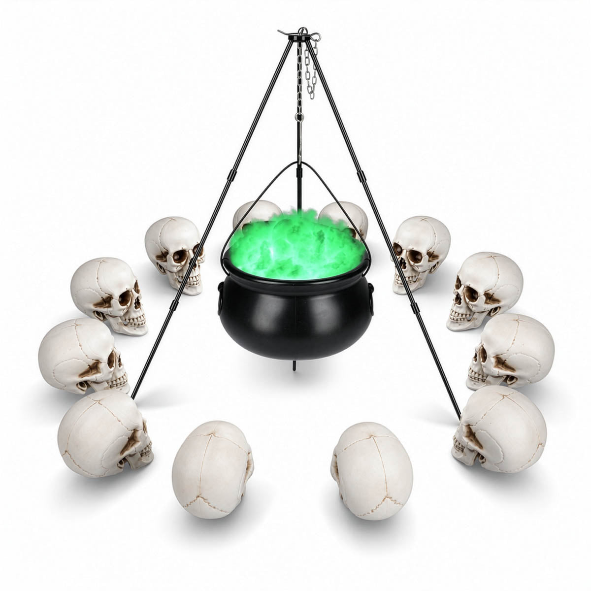 Yescom 12ct. Halloween Skulls with Cauldron Combo