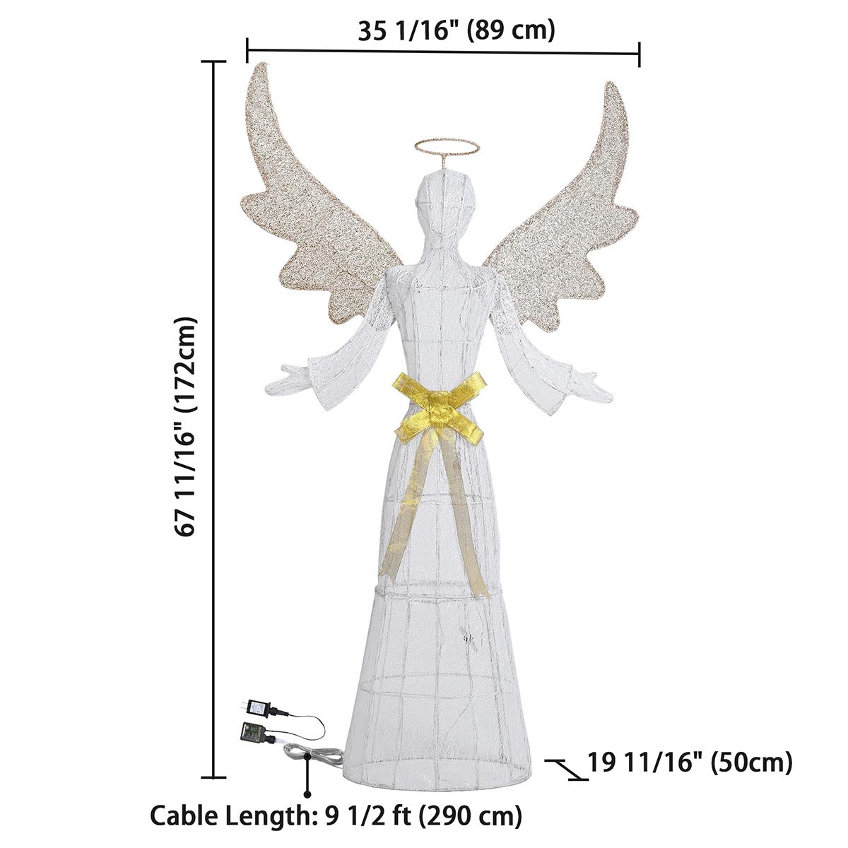 Yescom 5.6ft Outdoor Christmas Angel Large Yard Decorations