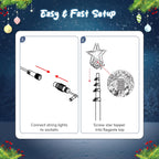 Yescom Outdoor 20ft Flagpole with Christmas Tree Light Warm White