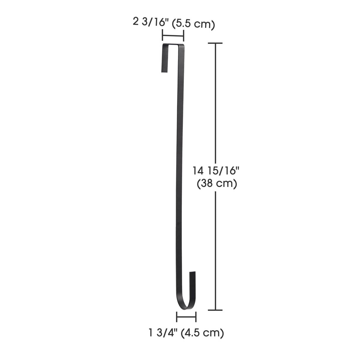 Yescom 15in. Wreath Hanger Hook fits Doors up to 2 3/16in Thick