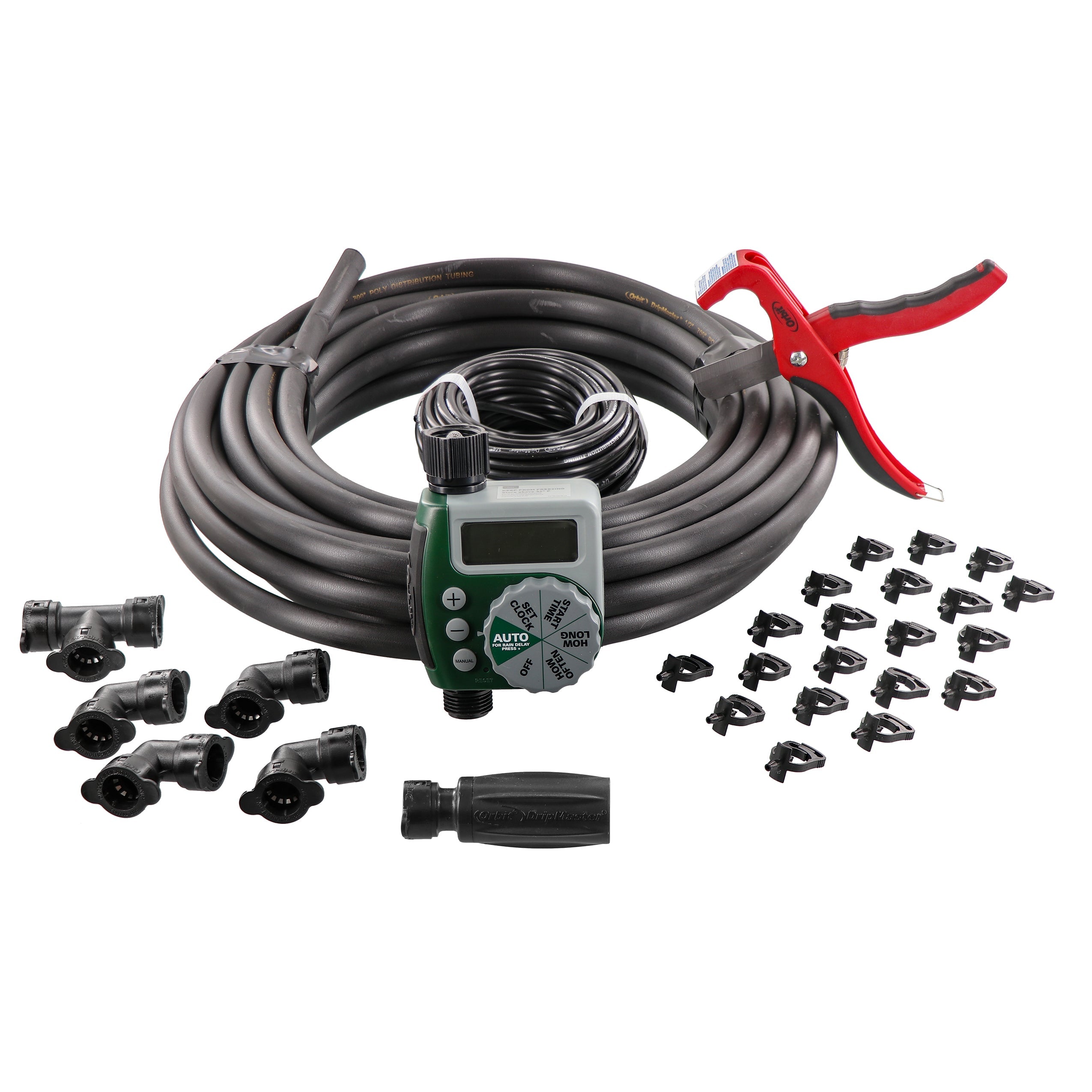 Garden Box Drip Irrigation Watering Kit with 1-Outlet Digital Hose Faucet Timer 61014